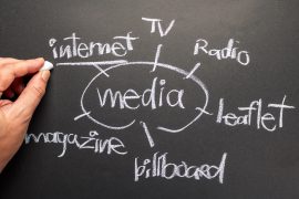 Hand writing Media Channels on chalkboard